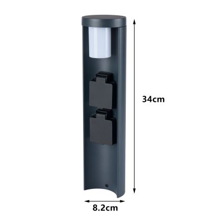 Brilagi - Āra lampa ar 2 SCHUKO kontaktligzdām PILLAR 1xG9/11W/230V IP44 antracīts