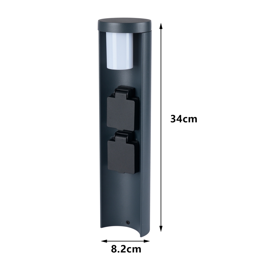Brilagi - Āra lampa ar 2 SCHUKO kontaktligzdām PILLAR 1xG9/11W/230V IP44 antracīts