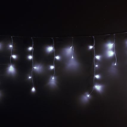 Brilagi - LED āra Ziemassvētku virtene 200 LED/8 režīmi 13m IP44 auksti balti varvekļi