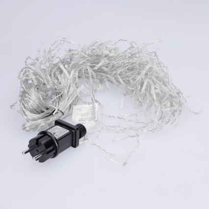 Brilagi - LED āra Ziemassvētku virtene 200 LED/8 režīmi 13m IP44 auksti balti varvekļi