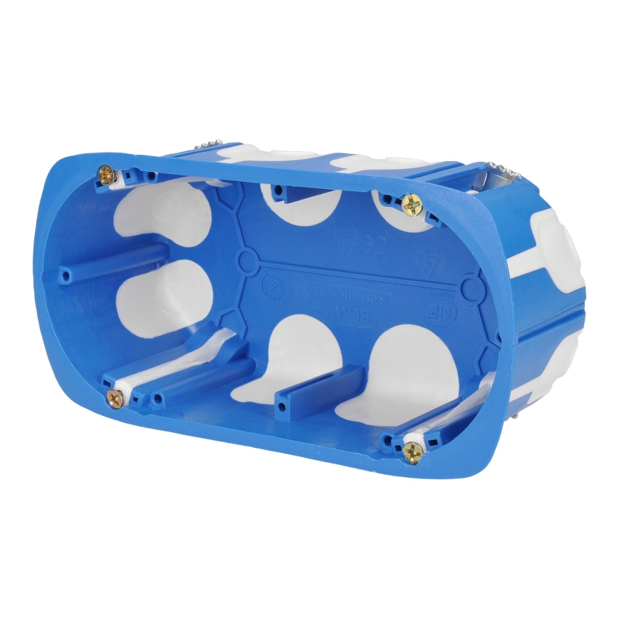 Brilagi - ārējā iebūvējamā grīdas dubultā kontaktligzda IP55, balta, taisnstūrveida