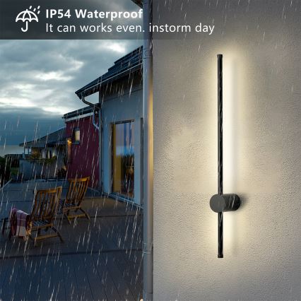 Brilagi - LED āra sienas gaismeklis AURA LED/12W/230V 3000K IP54 65 cm melns CRI 90