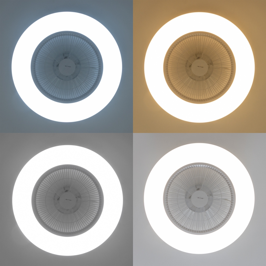 Brilagi - LED Regulējams gaismeklis ar ventilatoru AURA LED/38W/230V 3000-6000K balts + tālvadības pults