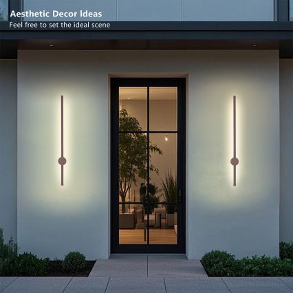 Brilagi - LED āra sienas gaismeklis AURA LED/12W/230V 3000K IP54 65 cm brūns CRI 90
