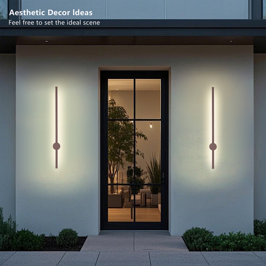 Brilagi - LED āra sienas gaismeklis AURA LED/12W/230V 3000K IP54 65 cm brūns CRI 90