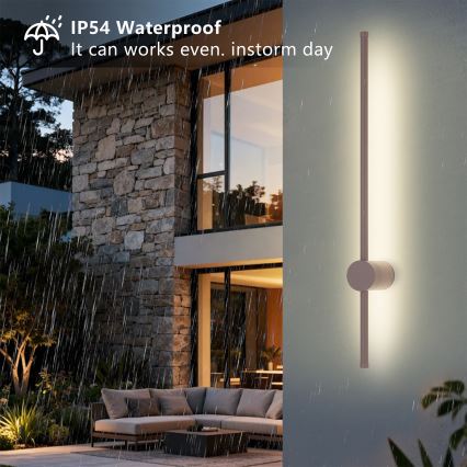 Brilagi - LED āra sienas gaismeklis AURA LED/12W/230V 3000K IP54 65 cm brūns CRI 90