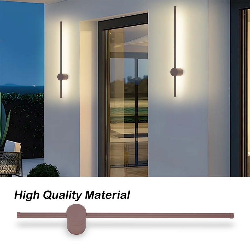Brilagi - LED āra sienas gaismeklis AURA LED/12W/230V 3000K IP54 65 cm brūns CRI 90
