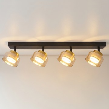 Brilagi - AURA LUX 4xGX53/30W/230V virziena gaismeklis melns/zelts