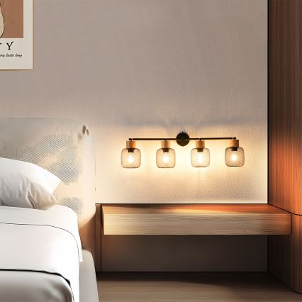 Brilagi - BASKLITE virziena gaismeklis 4xE27/15W/230V koka/melns