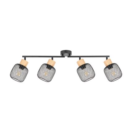 Brilagi - BASKLITE virziena gaismeklis 4xE27/15W/230V koka/melns