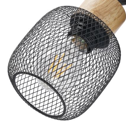 Brilagi - BASKLITE virziena gaismeklis 4xE27/15W/230V koka/melns