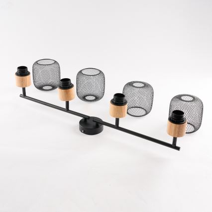 Brilagi - BASKLITE virziena gaismeklis 4xE27/15W/230V koka/melns