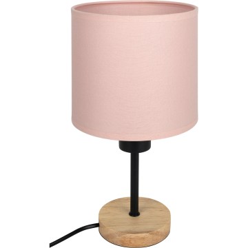 BRILAGI - Bērnu galda lampa BOBO WOOD 1xE27/25W/230V ozolkoka/melna/rozā