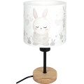 BRILAGI - Bērnu galda lampa BOBO WOOD 1xE27/25W/230V ozols/melna/balta/ar zaķīšiem