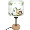 BRILAGI - Bērnu galda lampa BOBO WOOD 1xE27/25W/230V ozols/melna/balta/zaļa/džungļi