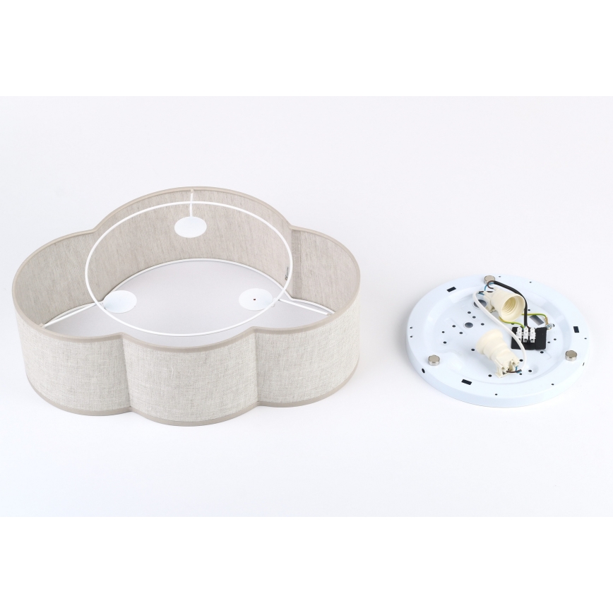 Brilagi - Bērnu griestu gaismeklis NIMBUS LINEN 2xE27/15W/230V bēšs