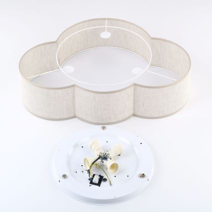Brilagi - Bērnu griestu lampa NIMBUS LINEN 4xE27/15W/230V bēša