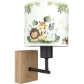 BRILAGI - Bērnu sienas lampa BOBO WOOD 1xE27/25W/230V ozolkoka/melna/balta/zaļa/džungļu