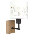 BRILAGI - Bērnu sienas lampa BOBO WOOD 1xE27/25W/230V ozols/melna/balta/vienradži