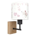 BRILAGI - Bērnu sienas lampa BOBO WOOD 1xE27/25W/230V ozols/melna/krēmkrāsa/zaķīši