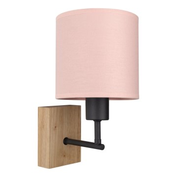 BRILAGI - Bērnu sienas lampa BOBO WOOD 1xE27/25W/230V ozols/melns/rozā