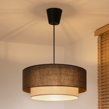 Brilagi - BOHO ECO pakaramā LED lampa uz stieples 1xE27/10W/230V, diam. 40 cm, brūna/krēmīga
