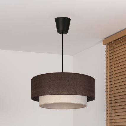 Brilagi - BOHO ECO pakaramā LED lampa uz stieples 1xE27/10W/230V, diam. 40 cm, brūna/krēmīga