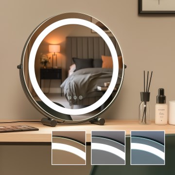 BRILAGI - CALIFORNIA LED grima spogulis ar regulējamu spilgtumu, 17W/230V, 3000/4000/6500K, Ø 42 cm, melns