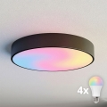 BRILAGI - CLARE LED RGBW regulējama griestu lampa 4xE27/12W/230V 2700-6500K diam. 50 cm melna