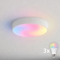 Brilagi - CLARE LED RGBW regulējama vannas istabas griestu lampa, 3xE27/9W/230V, 2700–6500K, Ø 40 cm, IP54, Wi‑Fi, balta