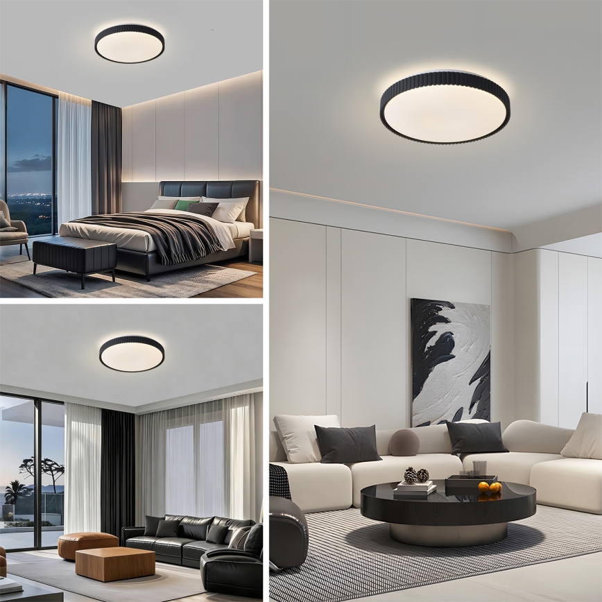 Brilagi - LED dimējama griestu lampa CORVO LED/72W/230V 3000-6000K melna Ø 50 cm + tālvadības pults
