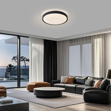 Brilagi - LED dimējama griestu lampa CORVO LED/72W/230V 3000-6000K melna Ø 50 cm + tālvadības pults