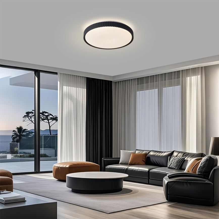 Brilagi - LED dimējama griestu lampa CORVO LED/72W/230V 3000-6000K melna Ø 50 cm + tālvadības pults