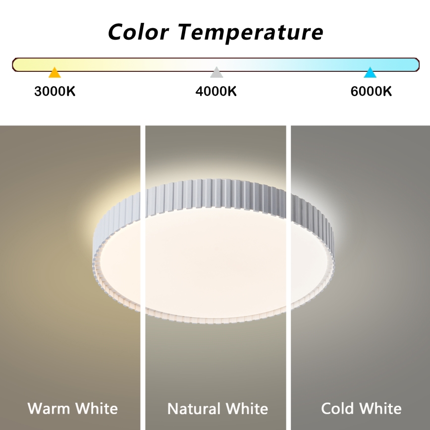 Brilagi - LED regulējama griestu lampa CORVO LED/54W/230V 3000-6000K, balta, diam. 40 cm + tālvadības pults