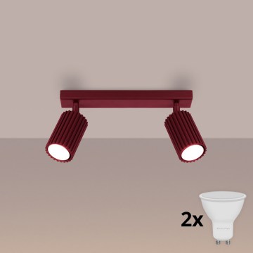 Brilagi - CRESTO spota gaismeklis 2xGU10/10W/230V, burgundijas krāsā