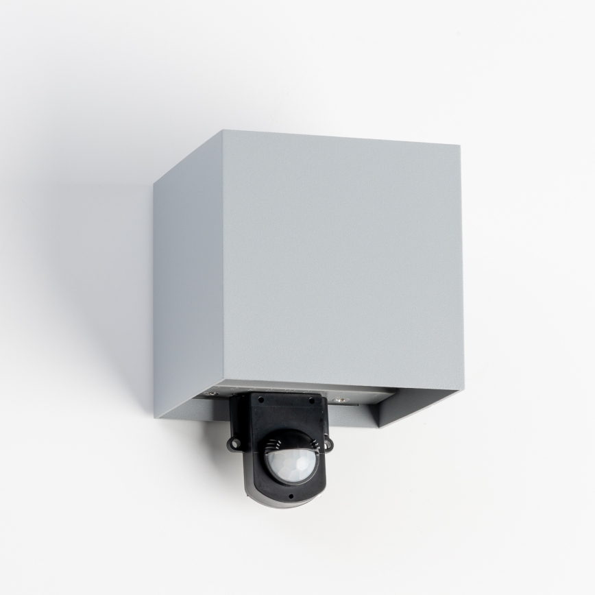 BRILAGI - CUBE LED āra sienas gaismeklis ar sensoru, 6W, 230V, pelēks, IP65