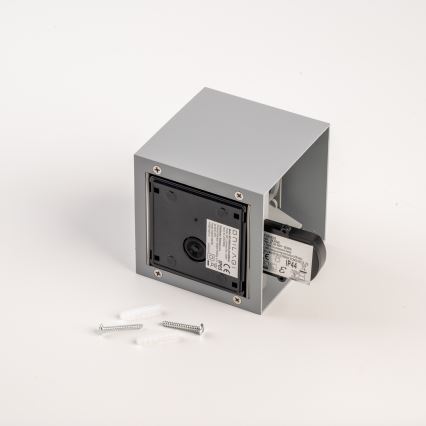 BRILAGI - CUBE LED āra sienas gaismeklis ar sensoru, 6W, 230V, pelēks, IP65