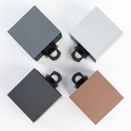 BRILAGI - CUBE LED āra sienas gaismeklis ar sensoru, 6W, 230V, pelēks, IP65