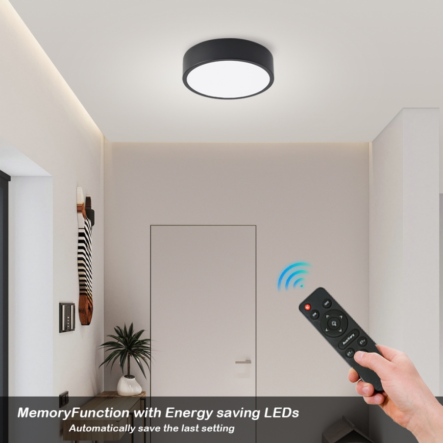 Brilagi - LED aptumšojama griestu lampa POOL LED/18W/230V 3000-6000K 20 cm, melna + tālvadības pults