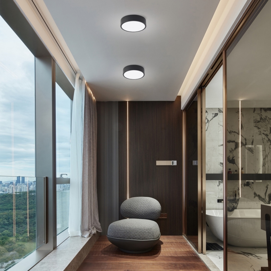 Brilagi - LED aptumšojama griestu lampa POOL LED/18W/230V 3000-6000K 20 cm, melna + tālvadības pults