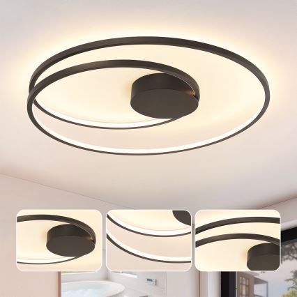 Brilagi - LED dimējams griestu gaismeklis TWISTER LED/105W/230V 3000-6000K pr. 100 cm melns + tālvadība