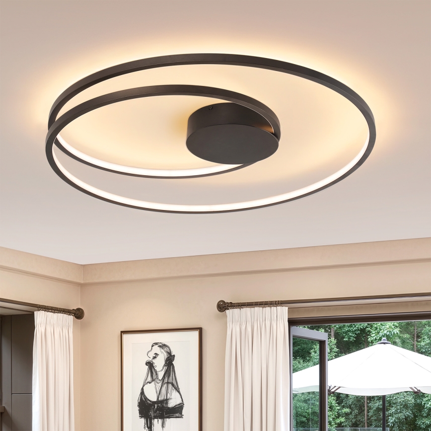 Brilagi - LED dimējams griestu gaismeklis TWISTER LED/105W/230V 3000-6000K pr. 100 cm melns + tālvadība
