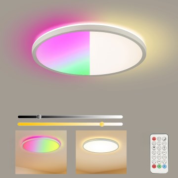 Brilagi - Dimējama LED RGBW griestu lampa ULTRA SLIM LED/18W/230V 2700-6500K Ø 30 cm balta + tālvadības pults