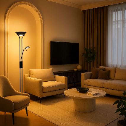 Brilagi - Dimējama stāvlampa SCARLETT 1xR7s/230W/230V + 1xG9/40W melna