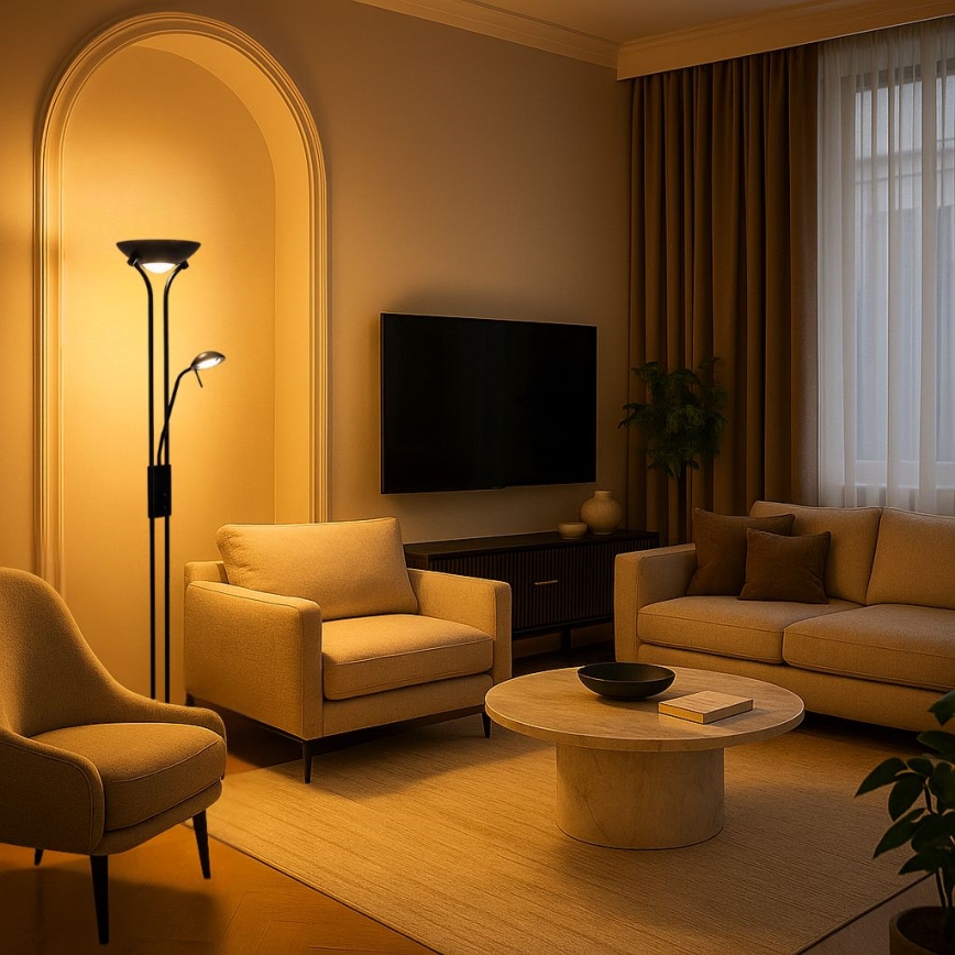 Brilagi - Dimējama stāvlampa SCARLETT 1xR7s/230W/230V + 1xG9/40W melna