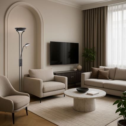 Brilagi - Dimējama stāvlampa SCARLETT 1xR7s/230W/230V + 1xG9/40W melna