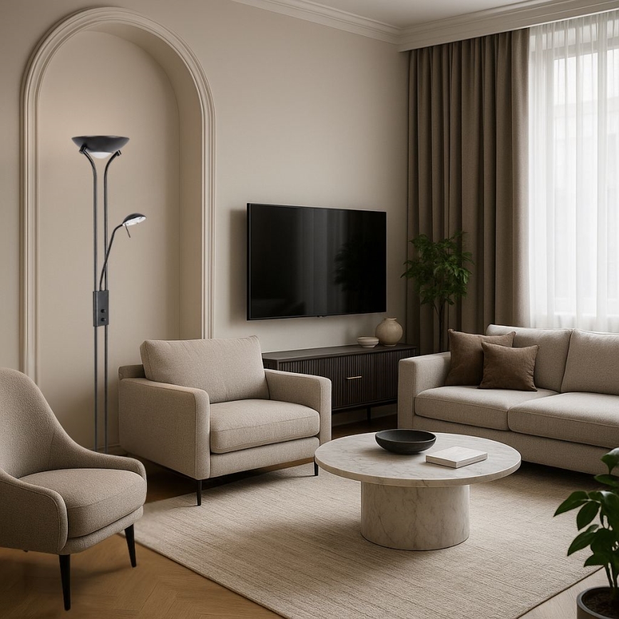 Brilagi - Dimējama stāvlampa SCARLETT 1xR7s/230W/230V + 1xG9/40W melna