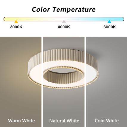 Brilagi - LED regulējama griestu lampa LUMIX LED/48W/230V 3000-6000K bēša Ø 50 cm + ar tālvadības pulti