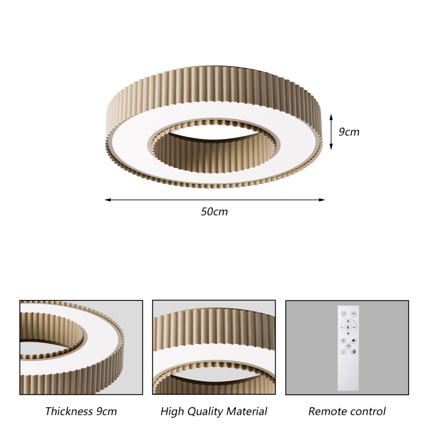 Brilagi - LED regulējama griestu lampa LUMIX LED/48W/230V 3000-6000K bēša Ø 50 cm + ar tālvadības pulti