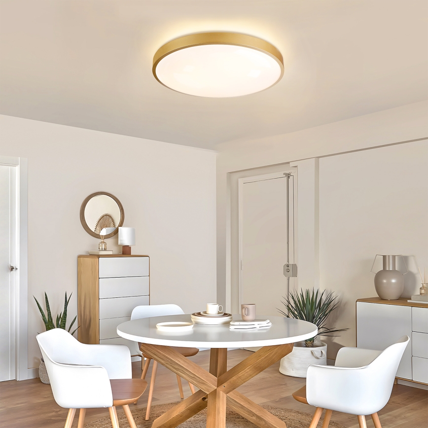 Brilagi - Dimējams LED griestu gaismeklis GLASS POOL DOUBLE LED/60W/230V 3000-6000K 50 cm zelta + tālvadības pults